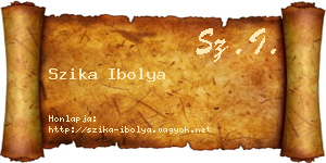 Szika Ibolya névjegykártya